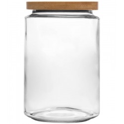 Porta Mantimento 2,5l Com Tampa De Bambu Oasis Vidro